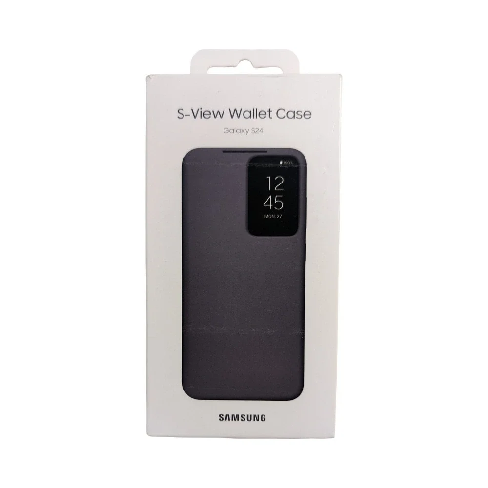 Mm5-O  Samsung S-View Wallet‎ Case For Galaxy S24 - Black